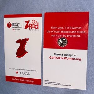 American heart association go red Macy’s pin